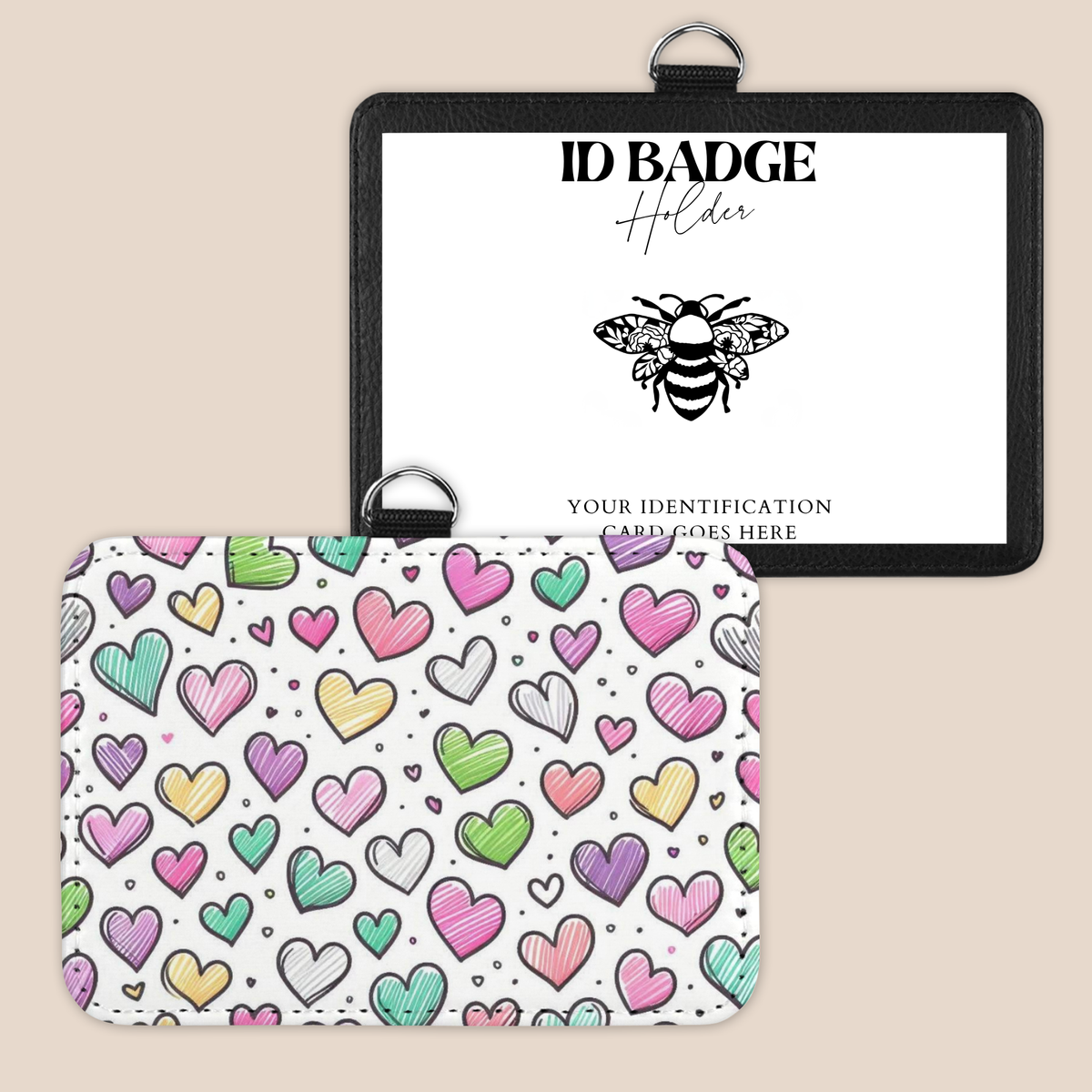 Candy Hearts Badge Holder