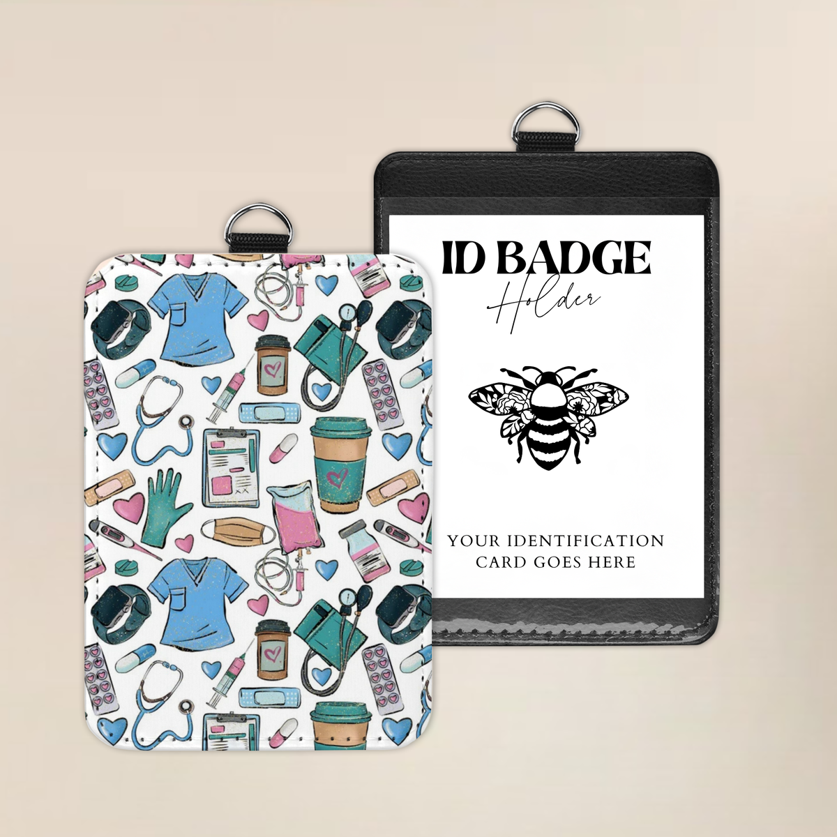 Caffeine & Chaos Badge Holder