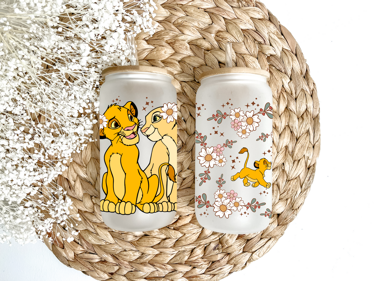 Lovely Lions Glass Can Tumbler