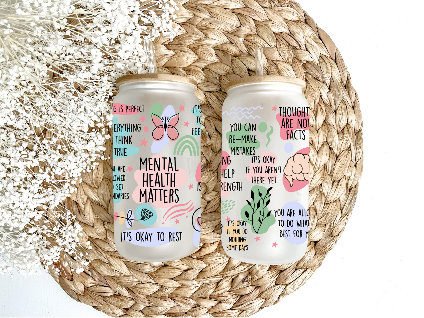 Mental Health Matters Glass Can Tumbler