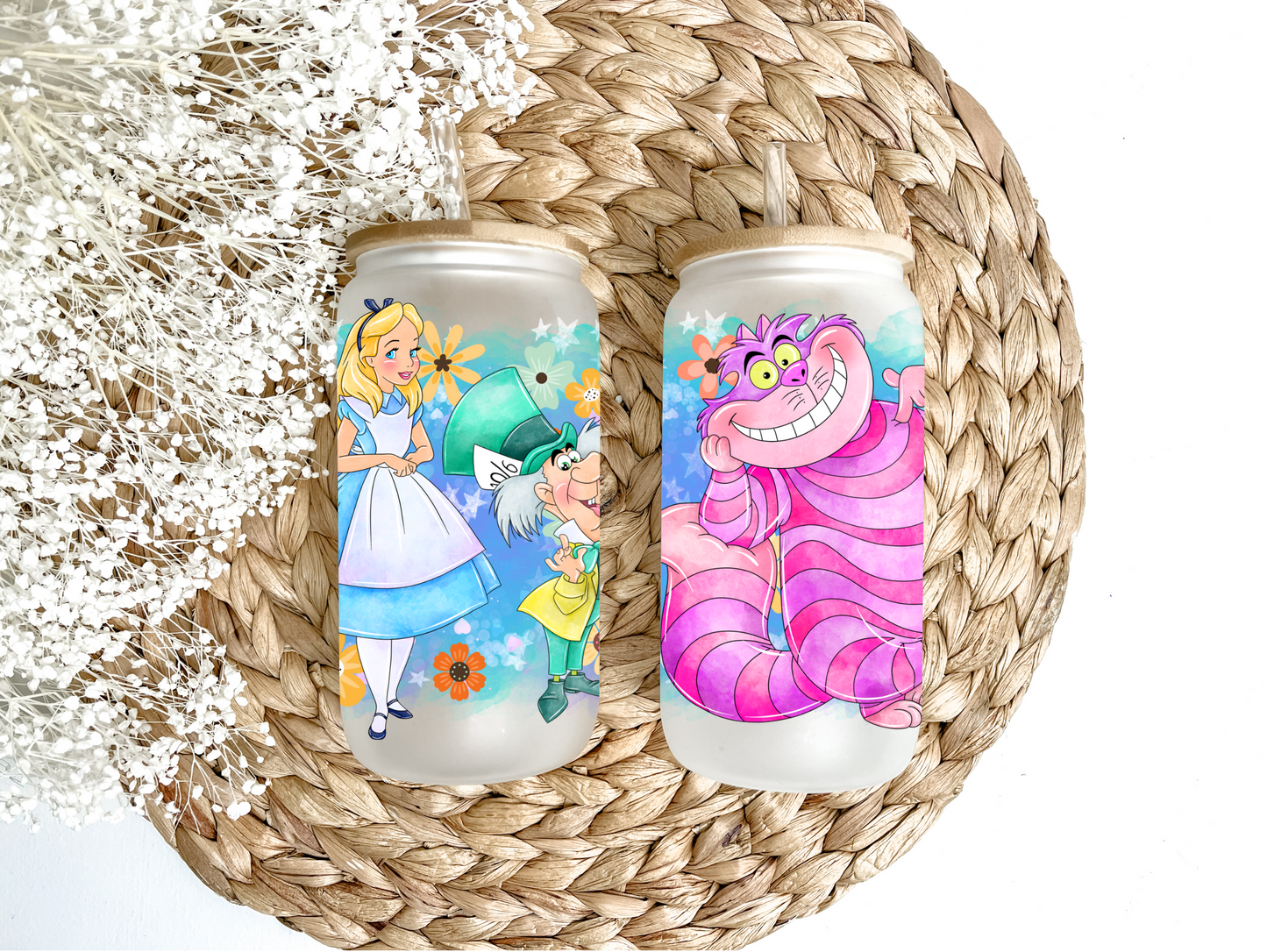 Alice Flower Fields Glass Can Tumbler