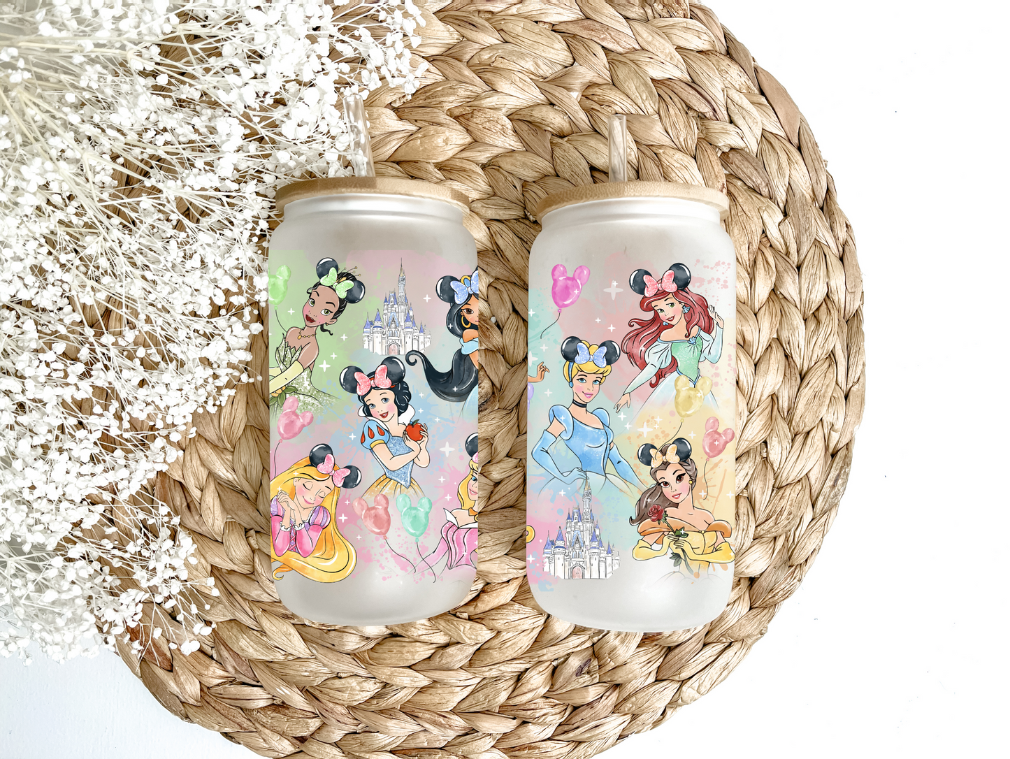 Pastel Princesses Glass Can Tumbler