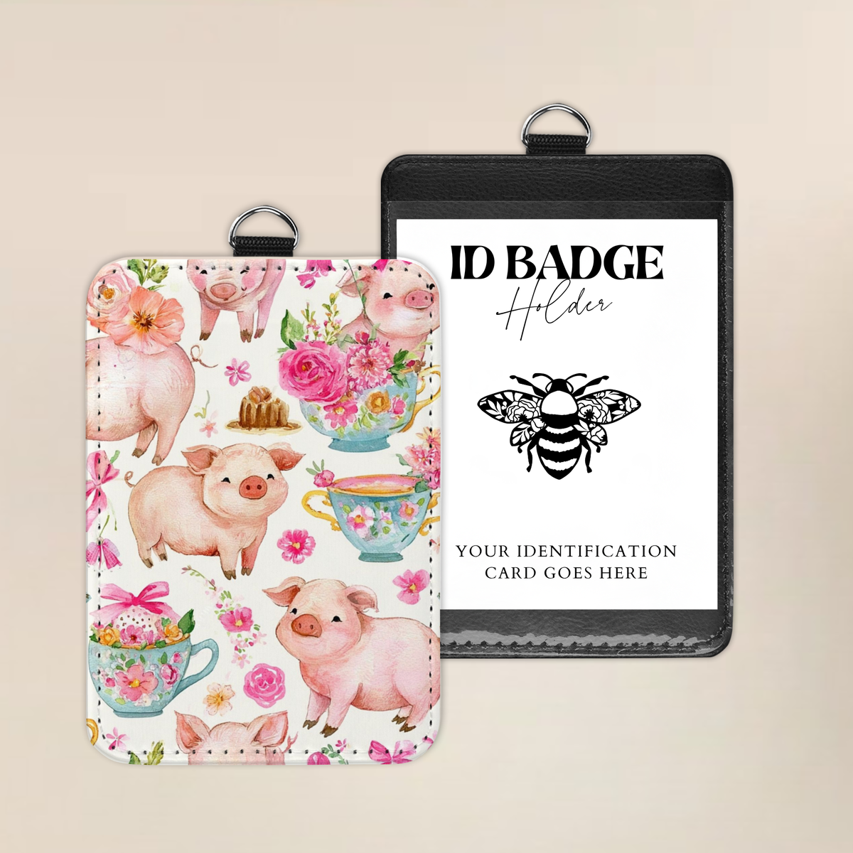 Piggy Tea Party Badge Holder