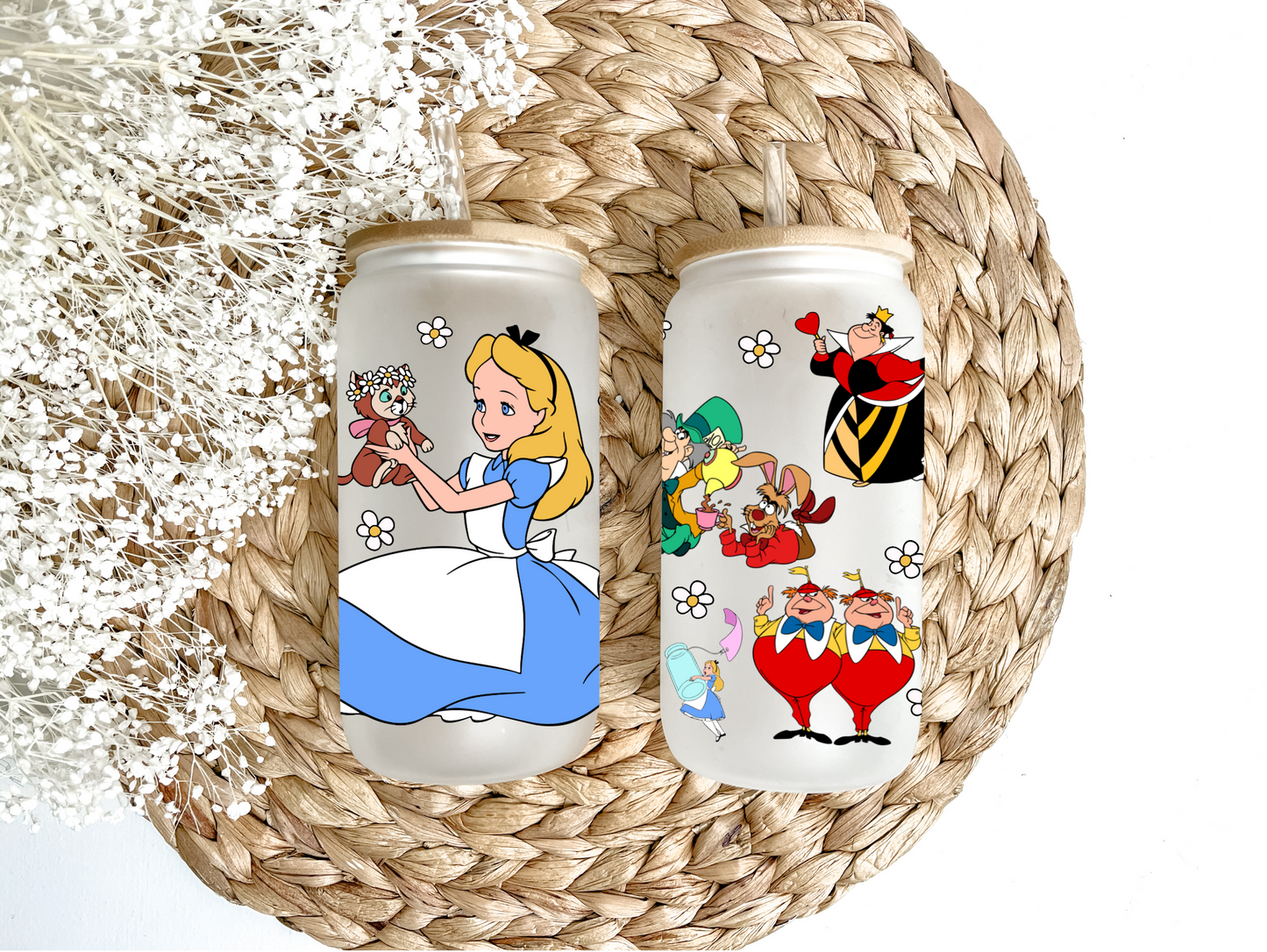 Wonderland Tea Party Glass Can Tumbler