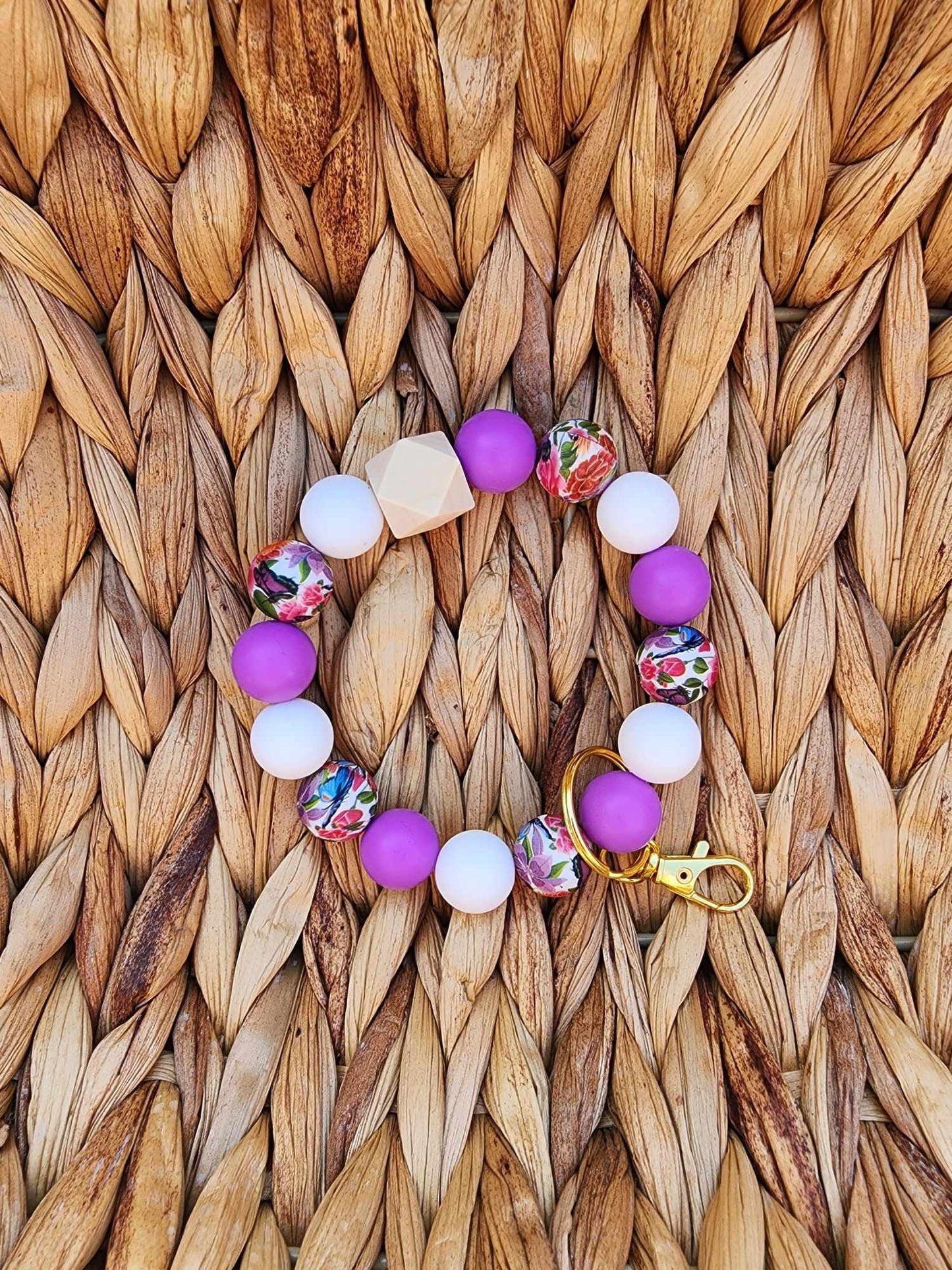 Butterfly Garden Silicone Bead Wristlet