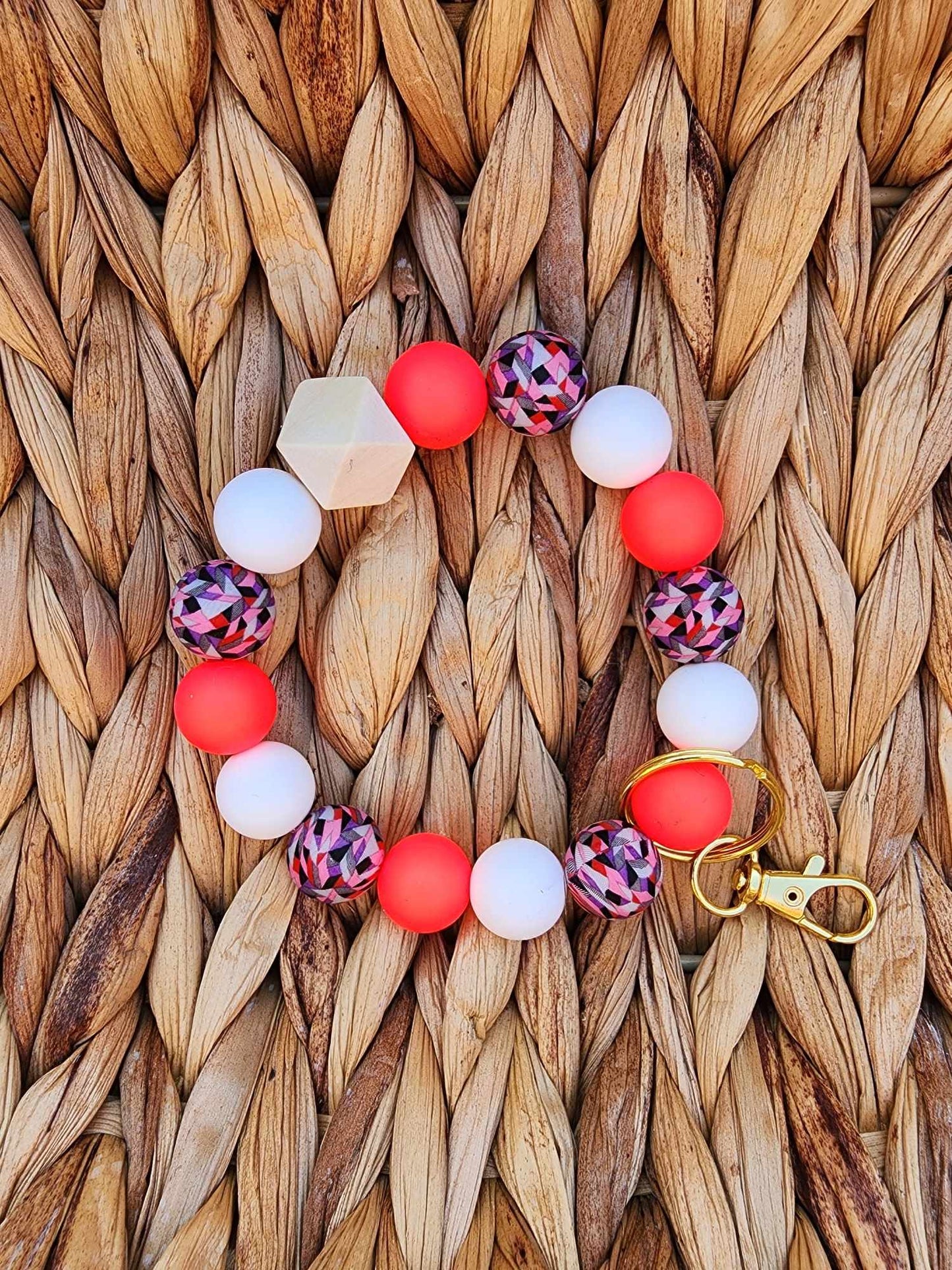Geometric Silicone Bead Wristlet