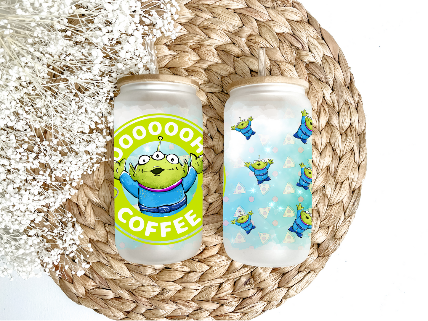 Green Alien Coffee Glass Can Tumbler