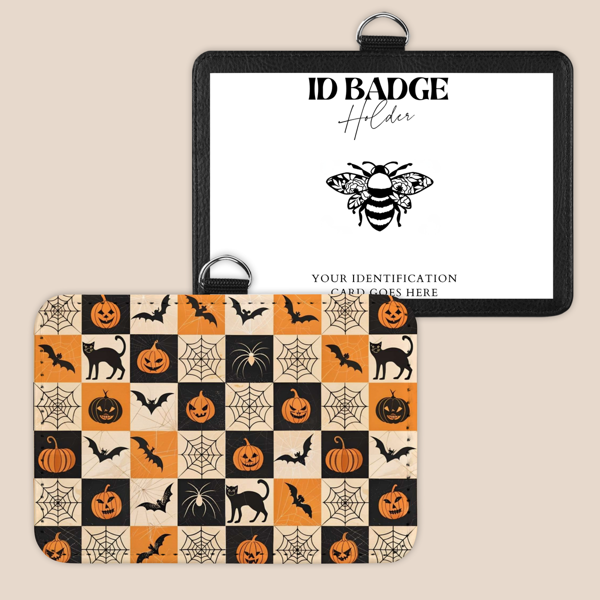 Trick Or Treat Checkers Badge Holder