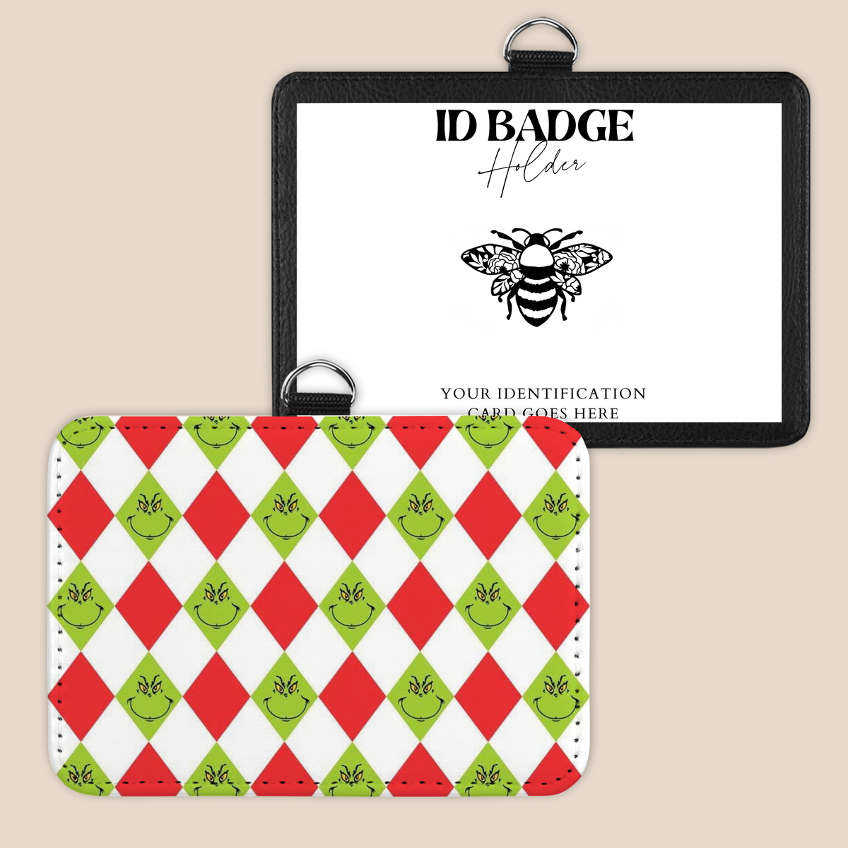 Mean Christmas Diamonds Badge Holder