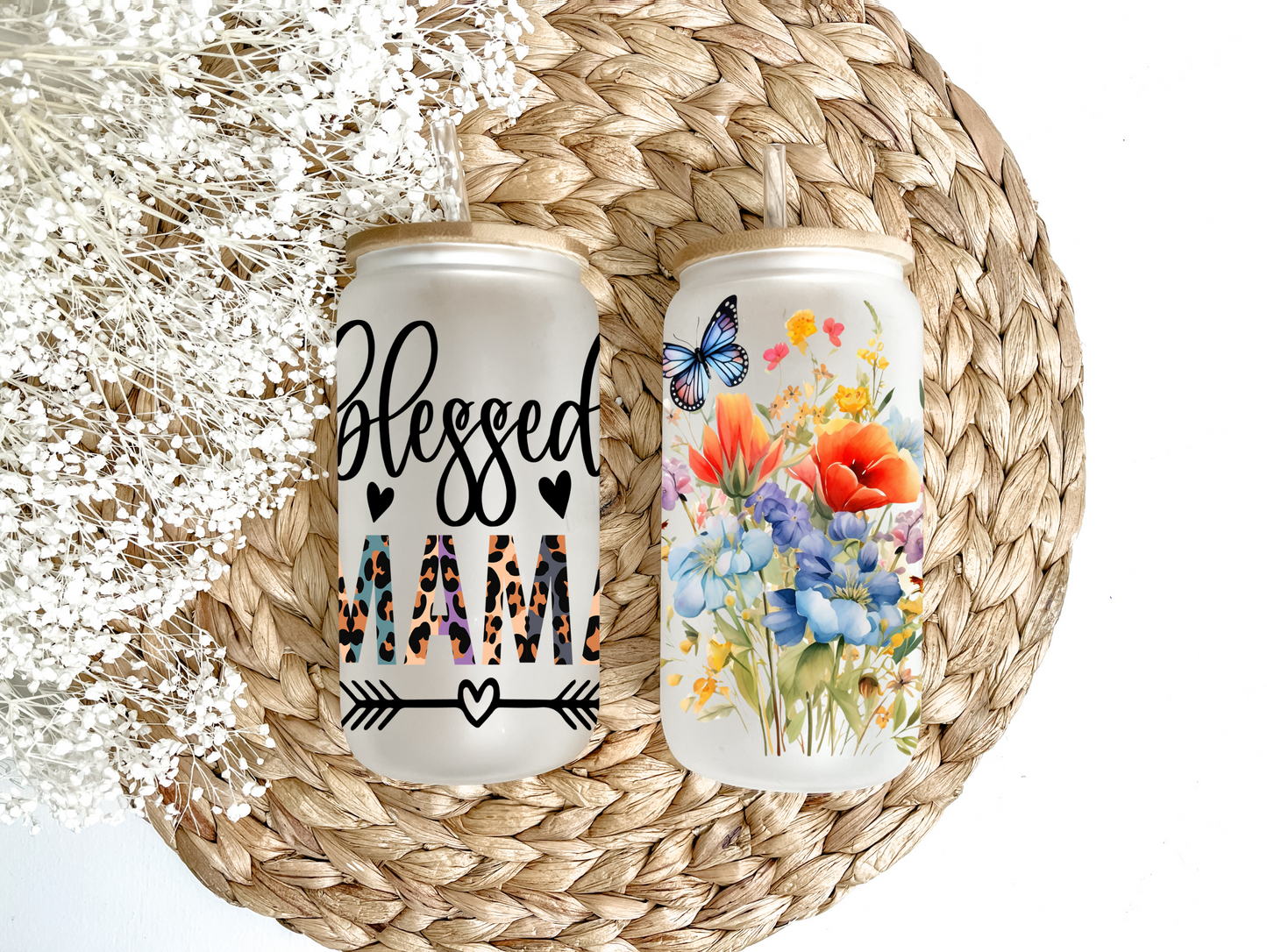 Blessed Mama Arrow Glass Can Tumbler