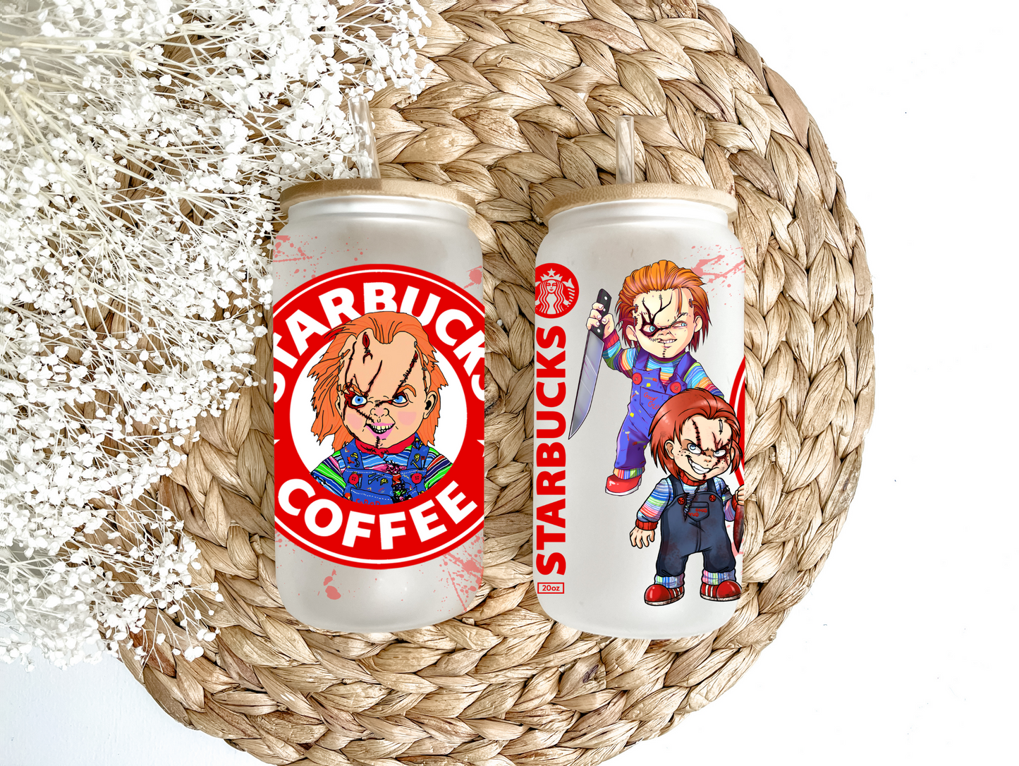 "An Evil Doll's Revenge" Glass Can Tumbler