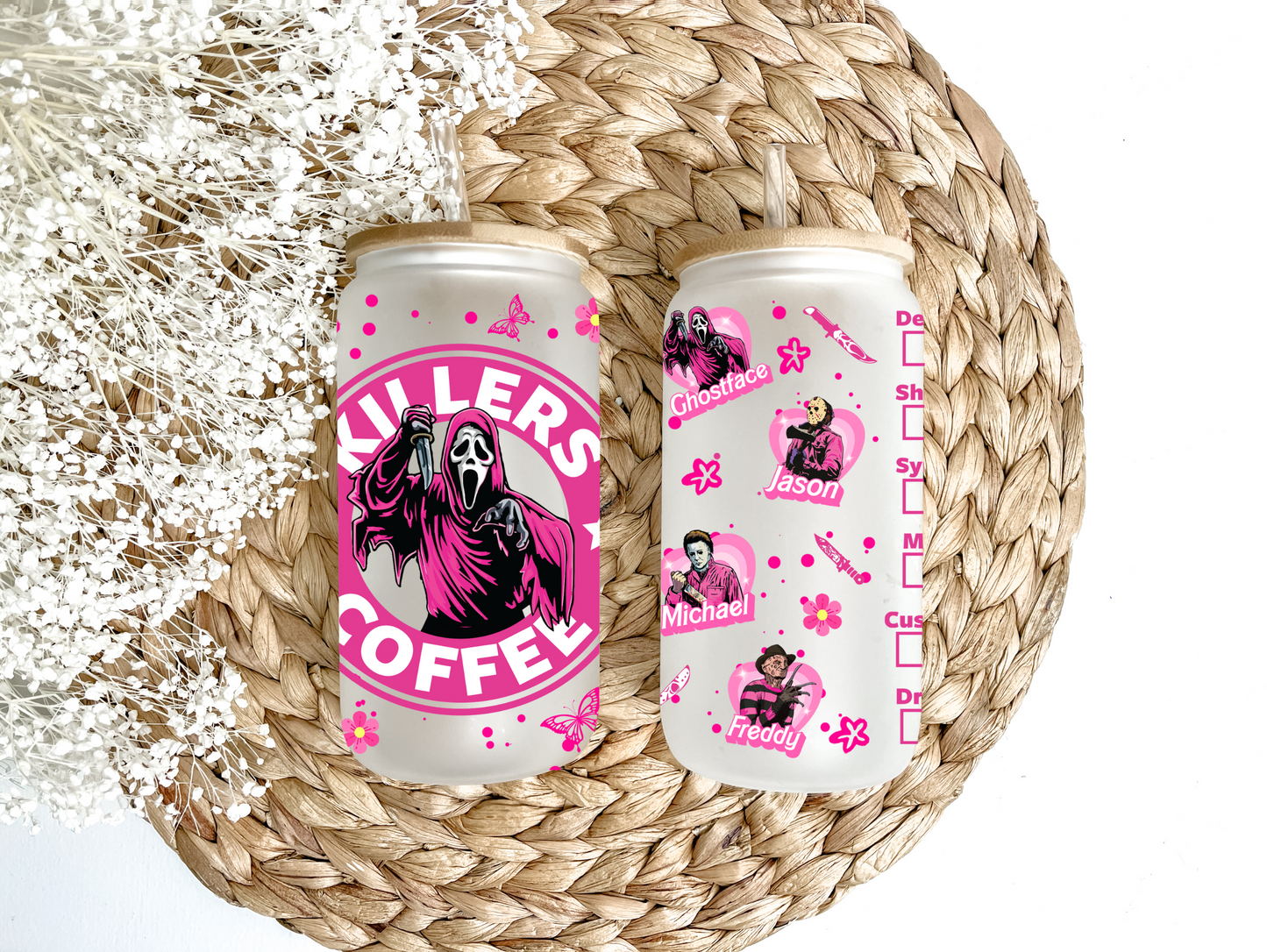 "A Coffee Date With The Boys Of Halloween" Glass Can Tumbler