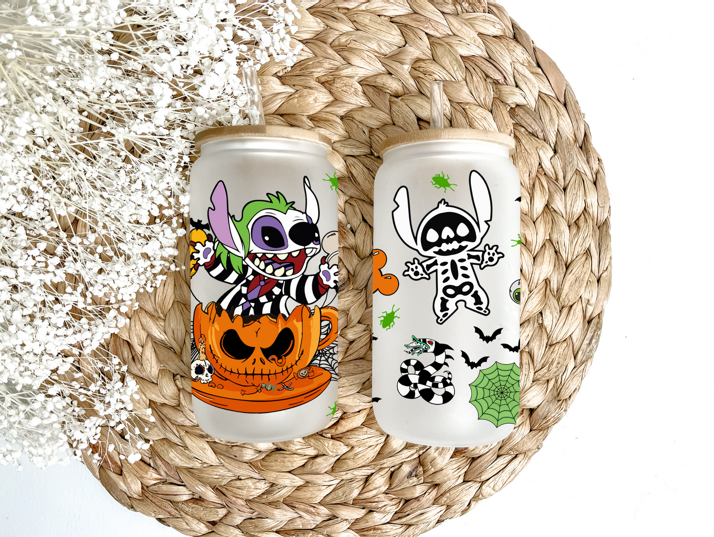 Stitched Up Pumpkin Latte Glass Can Tumbler