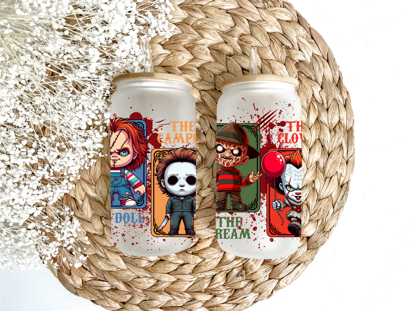 Bobble Head Killers Glass Can Tumbler