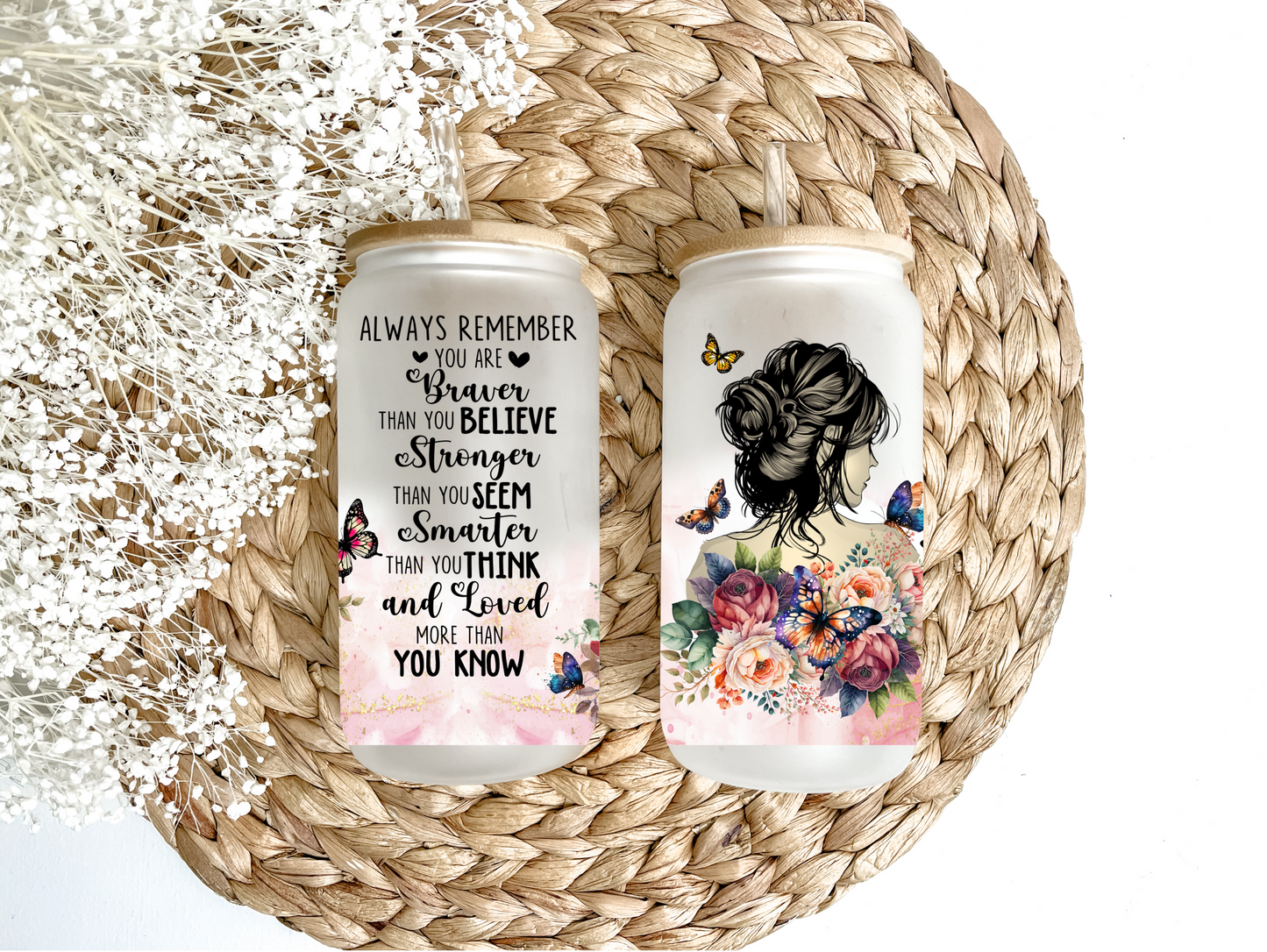 She Is Blush Glass Can Tumbler