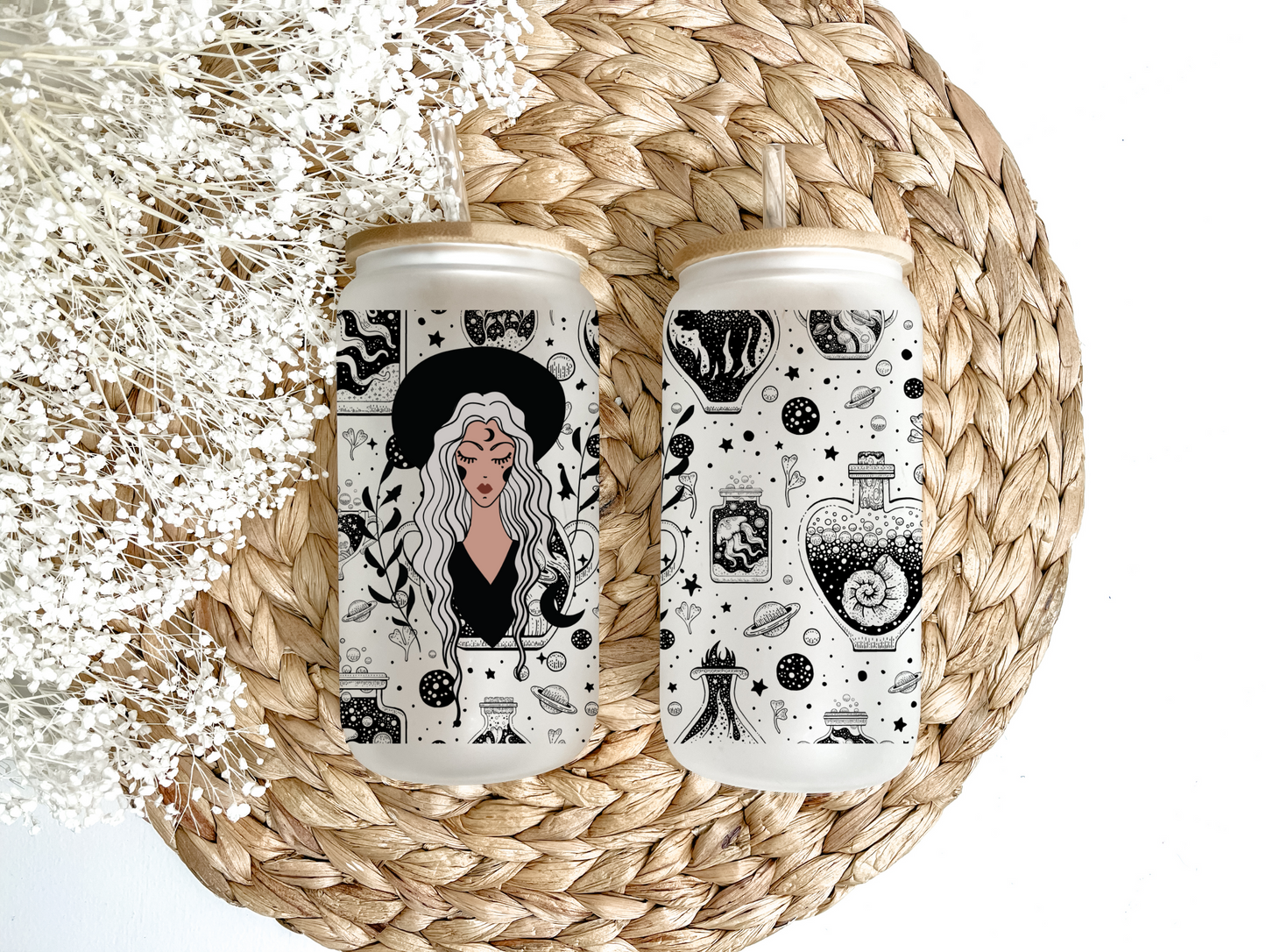 Witch's Black Brew Glass Can Tumbler