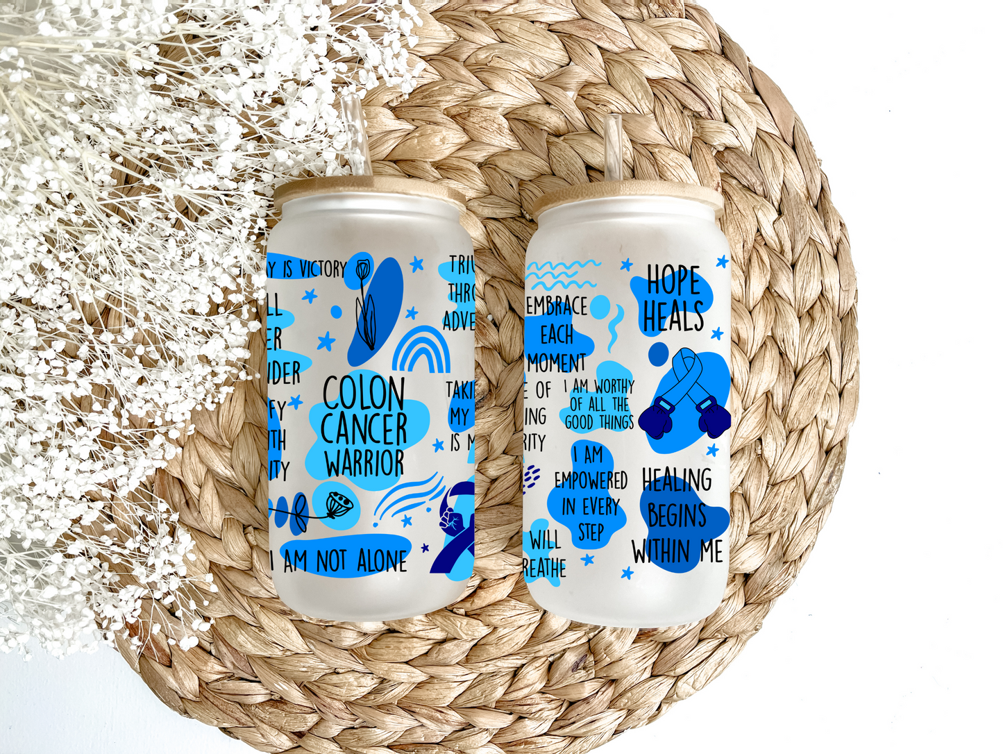 Colon Cancer Warrior Glass Can Tumbler