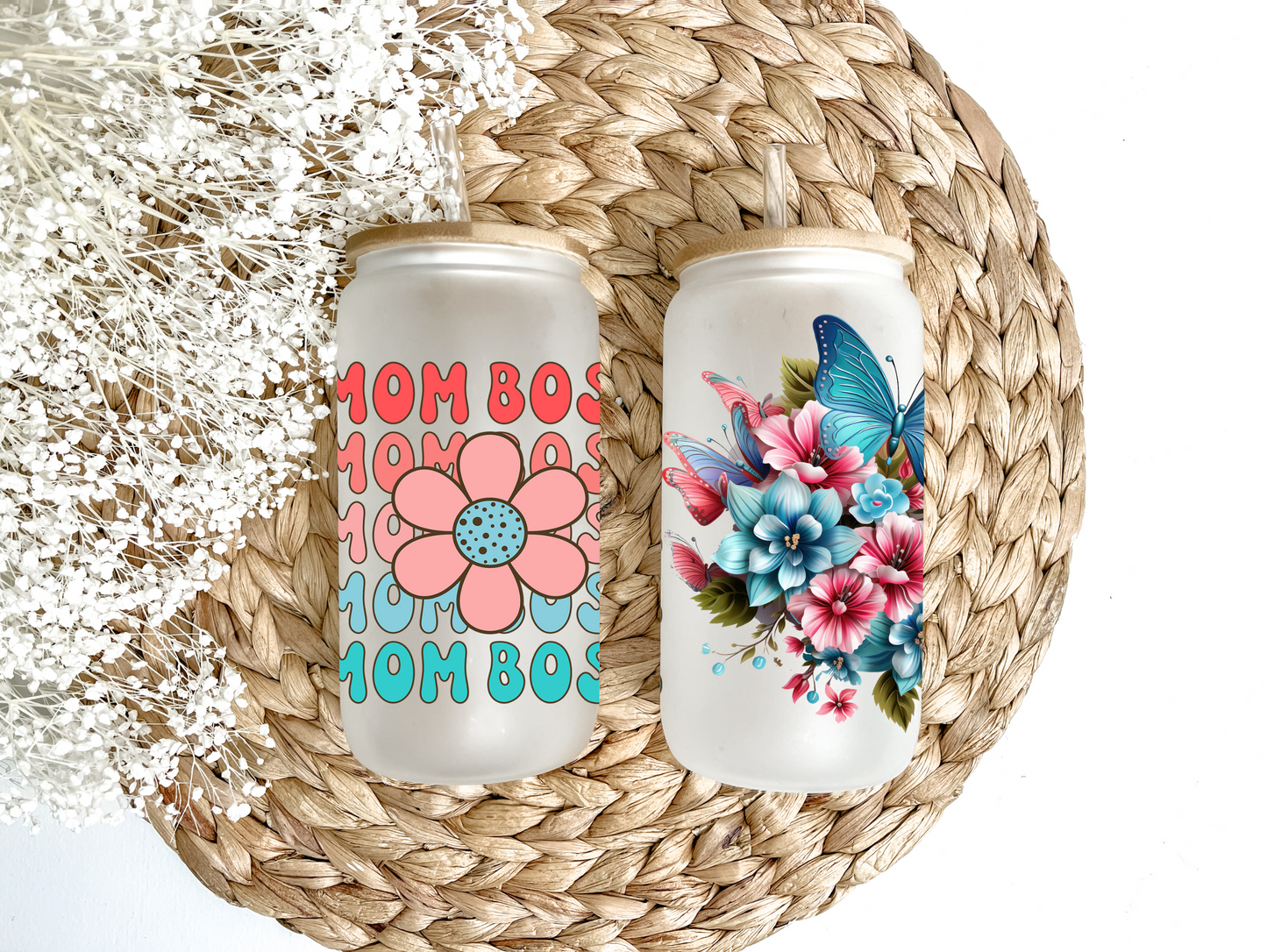 Mom Boss Glass Can Tumbler