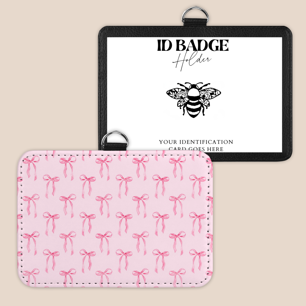 Darling Pink Ribbons Badge Holder