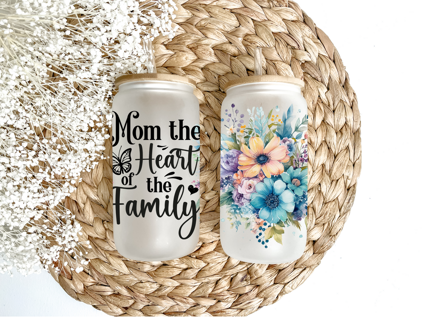 The Heart Of The Family Glass Can Tumbler
