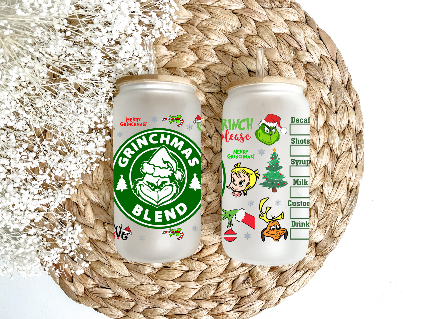 Whoville Holiday Blend Glass Can Tumbler