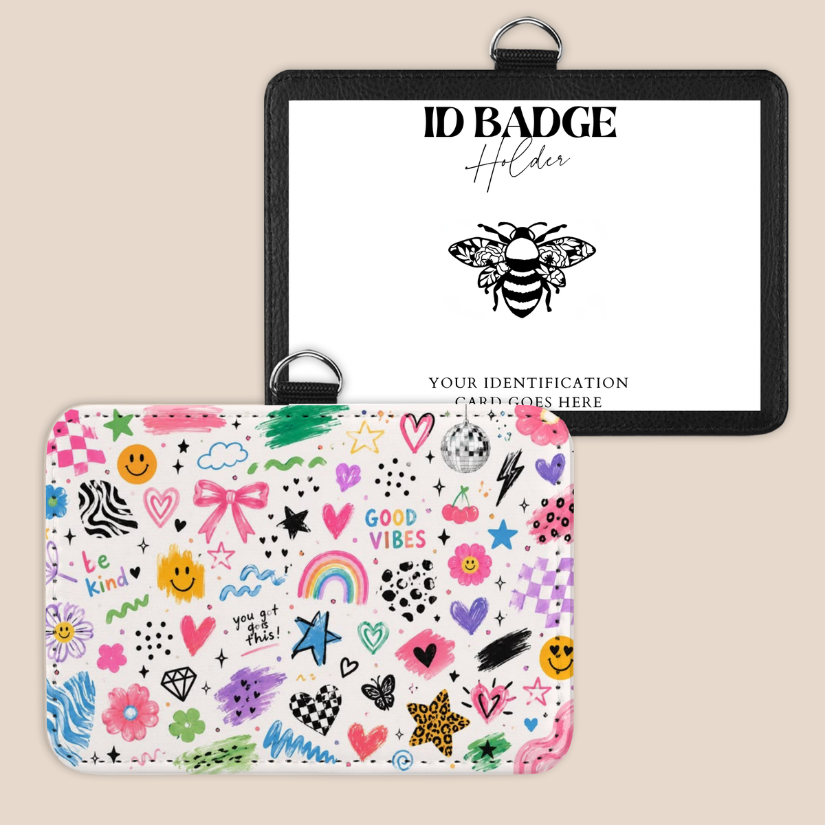 Notepad Doodles Badge Holder