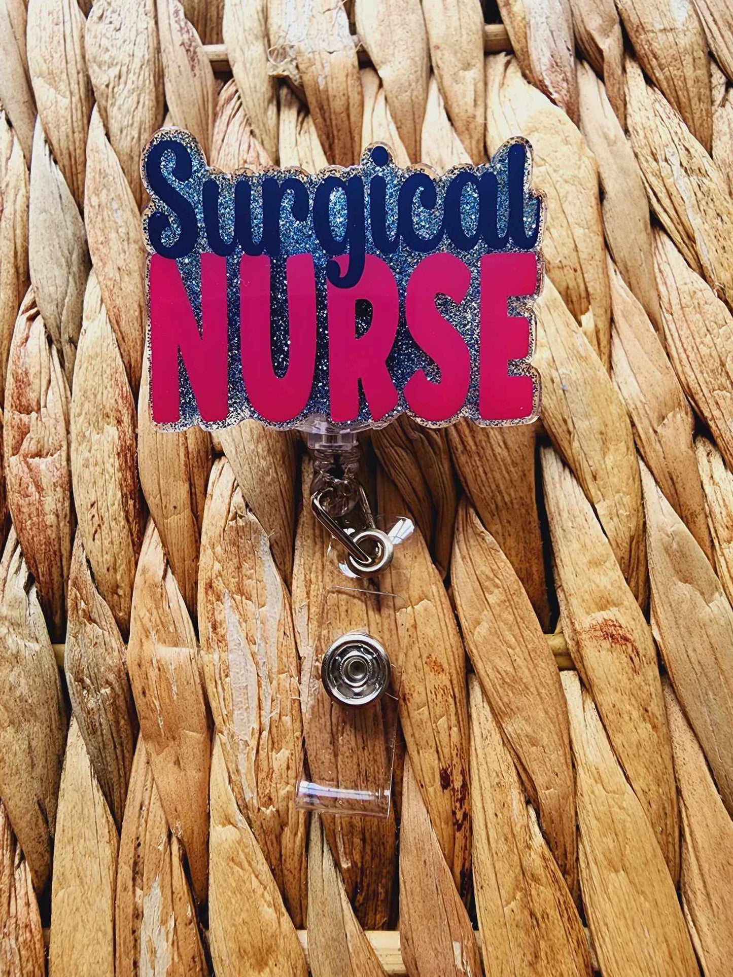 Surgical Nurse (Hot Pink) Badge Reel