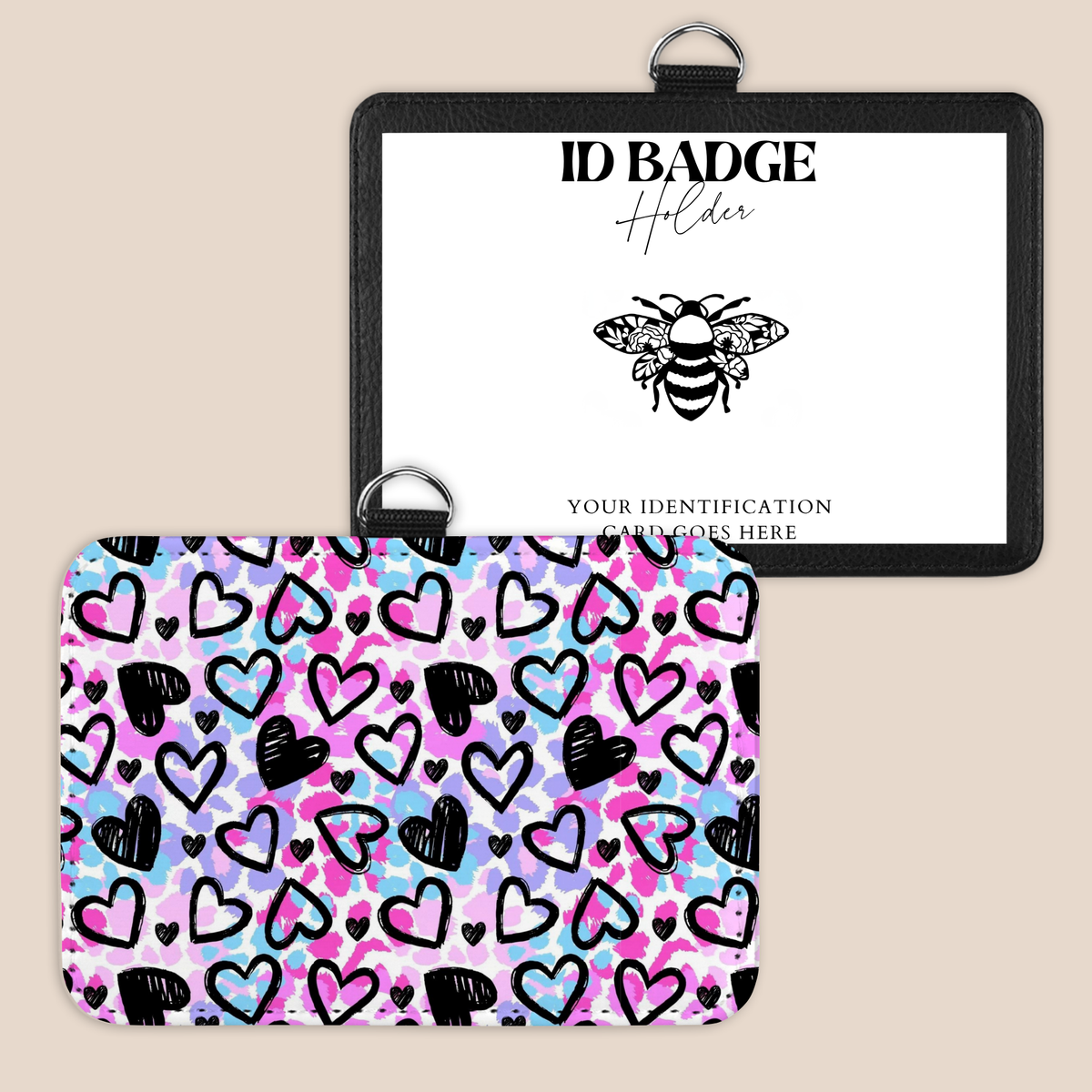 Scribbled In Love Badge Holder