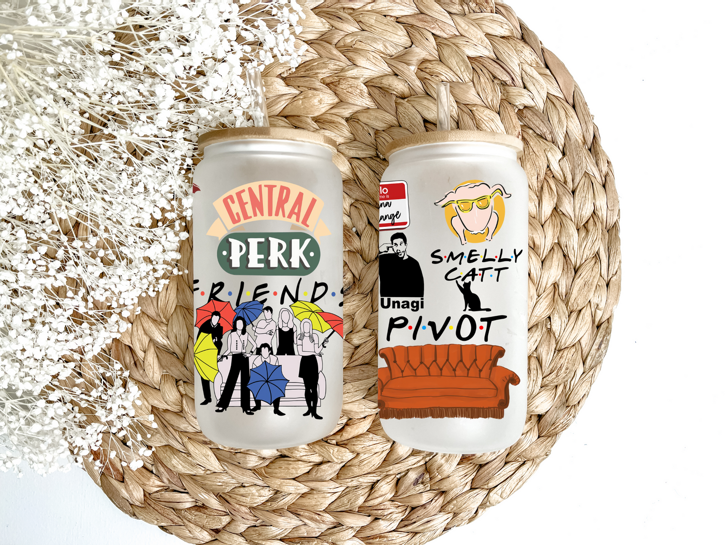 Friends In The Park Glass Can Tumbler