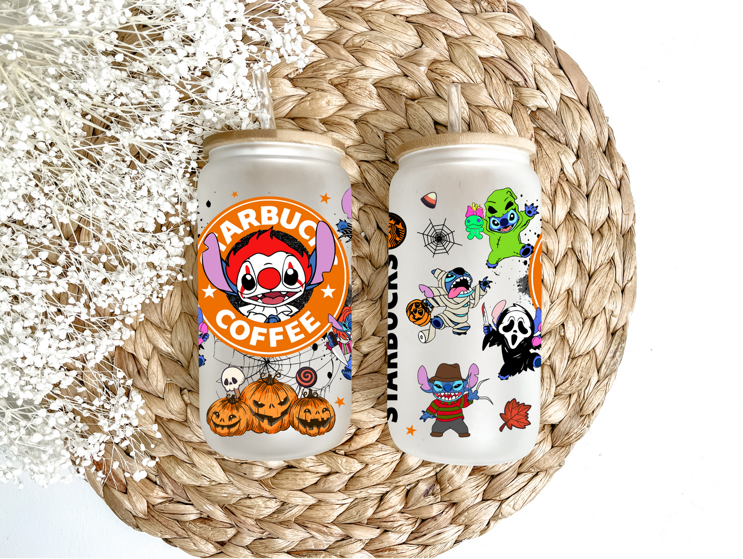 Stitched Up For Halloween Glass Can Tumbler