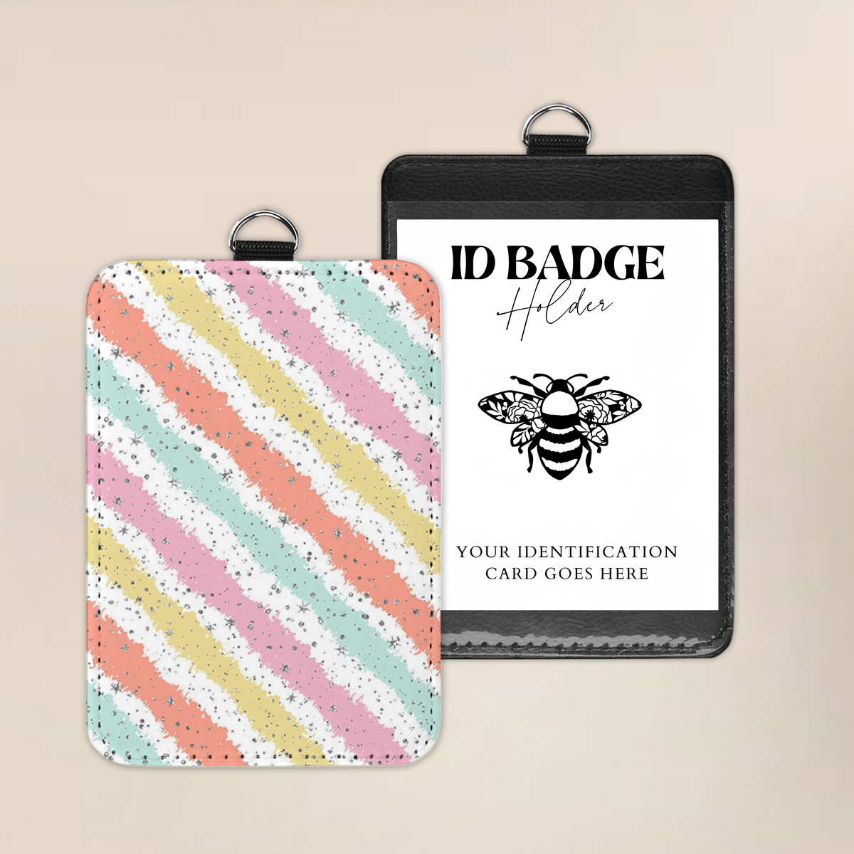 Sweet Sorbet Stripes Badge Holder