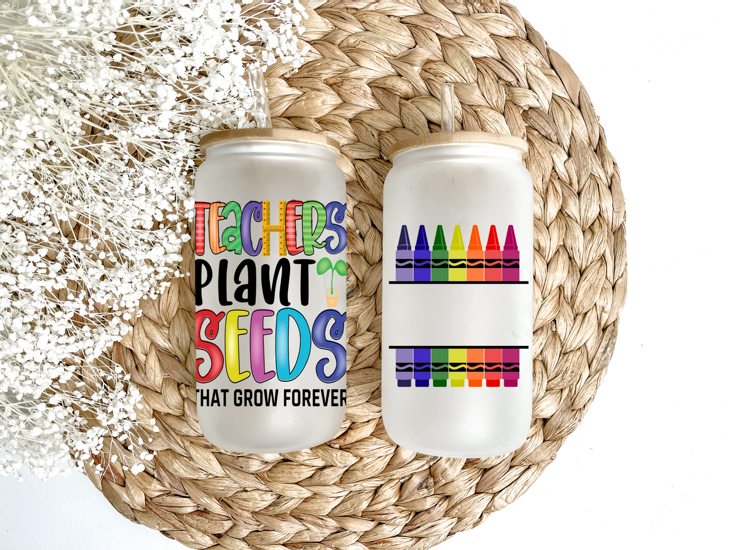 Teacher Custom Crayon Box Glass Can Tumbler