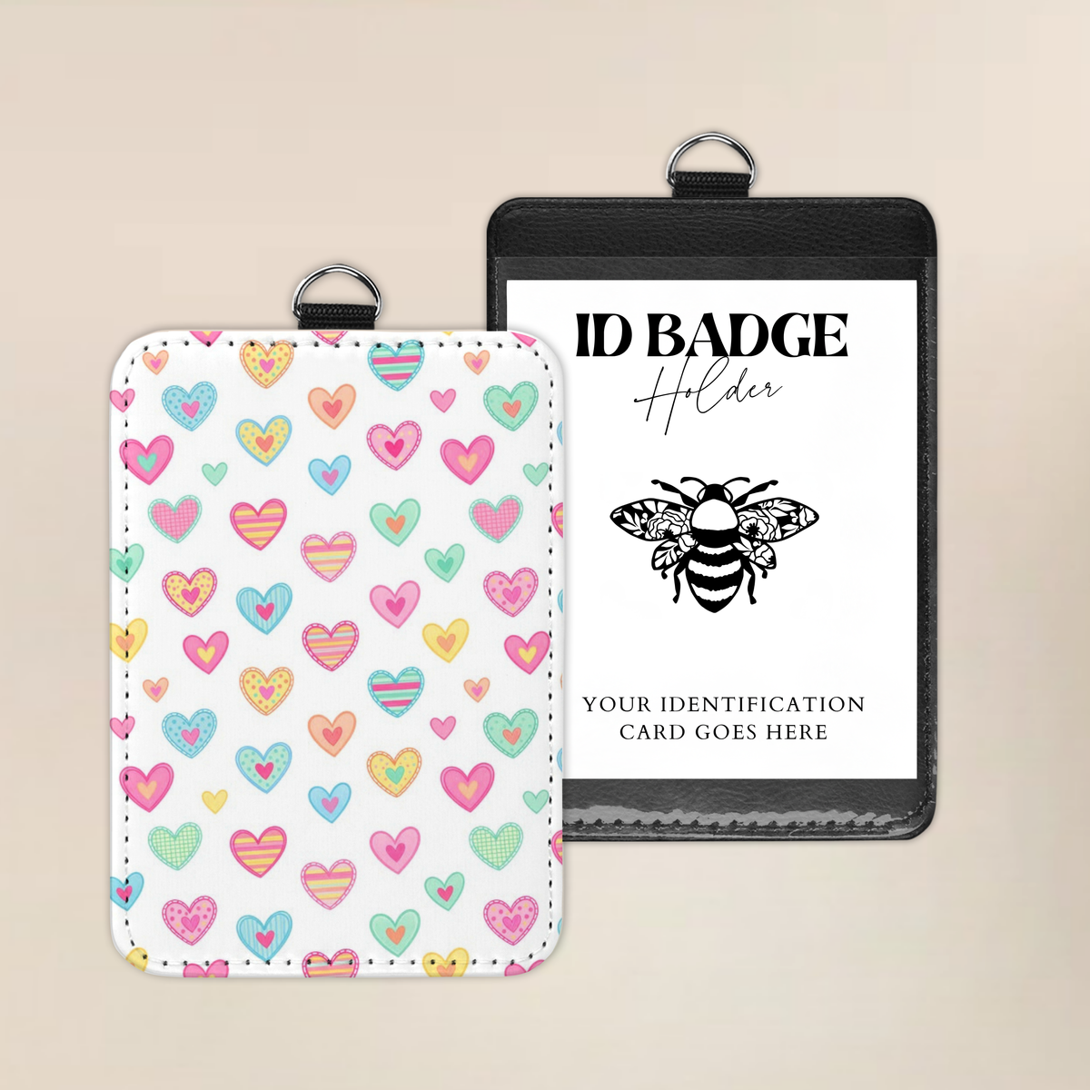 Candy Coated Hearts Badge Holder
