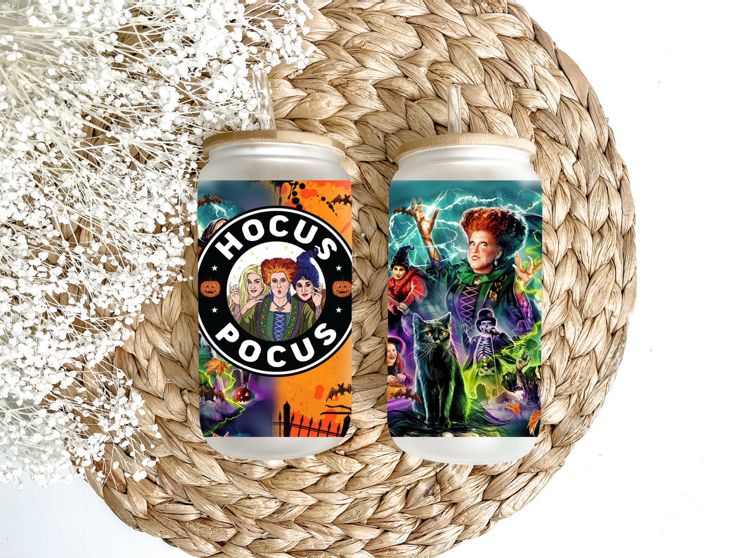 Three Magical Witches Glass Can Tumbler