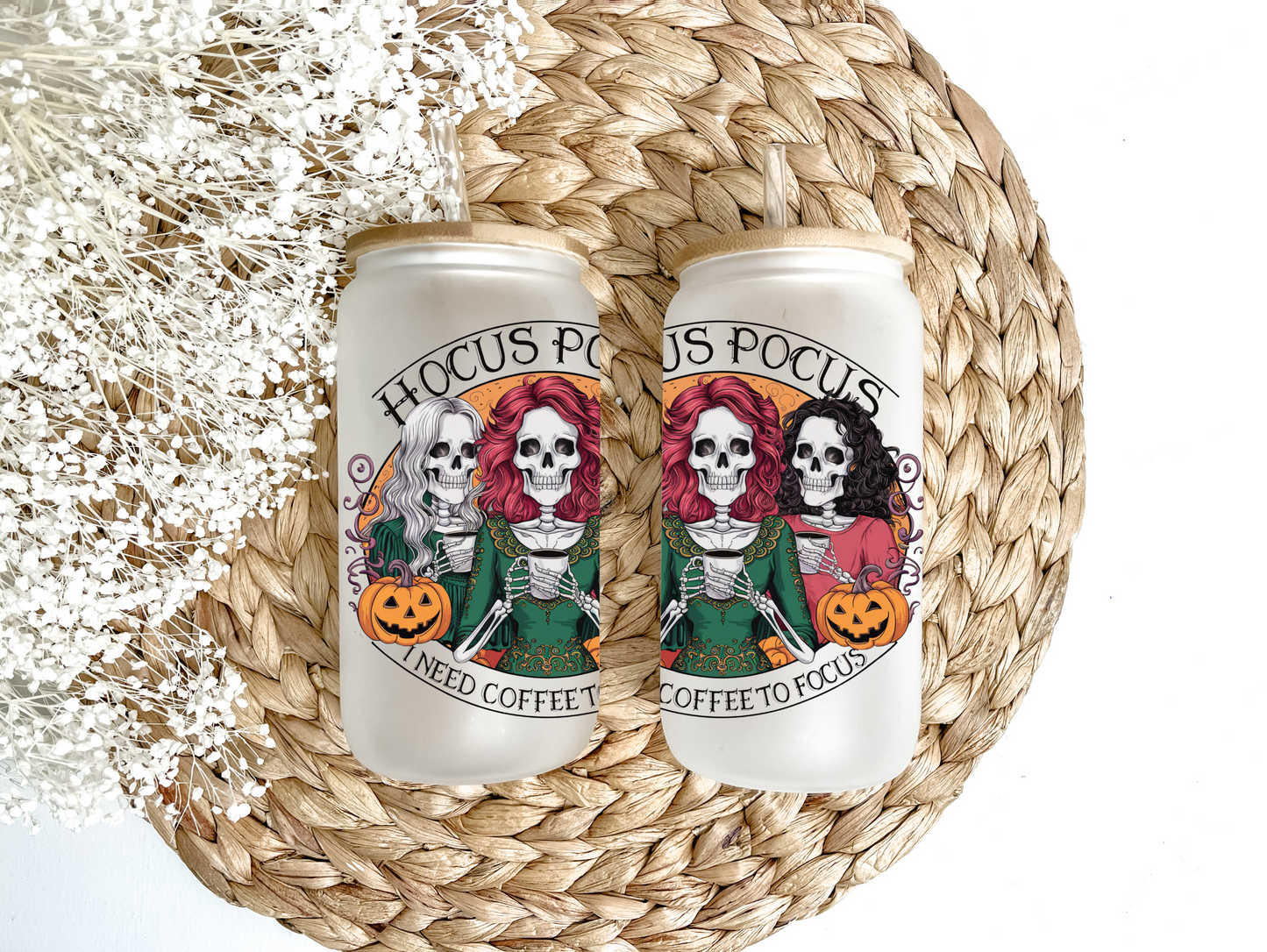 HP Witches Need Coffee Glass Can Tumbler