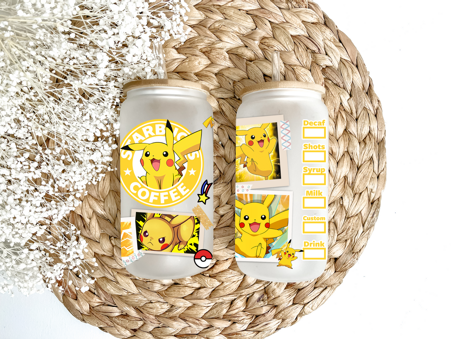 "A Coffee With Pika" Glass Can Tumbler