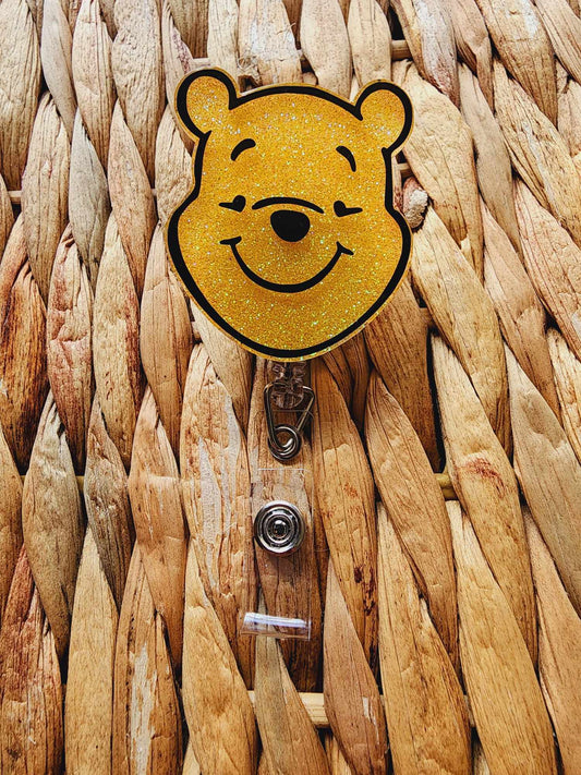 Pooh Bear Face Badge Reel