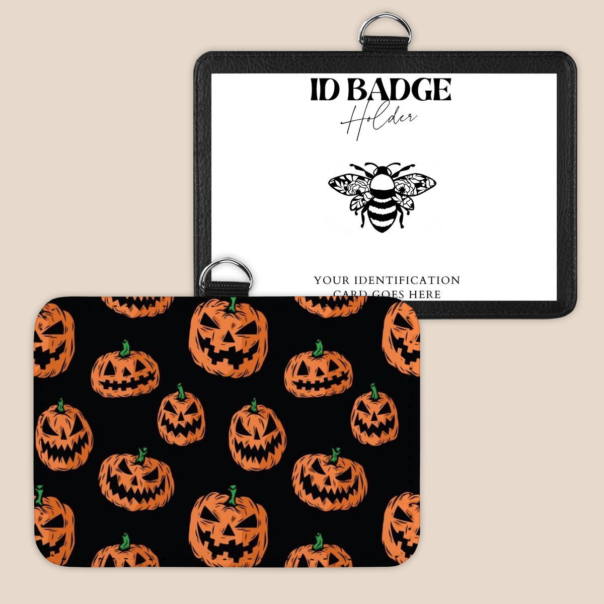 Midnight Pumpkins Badge Holder