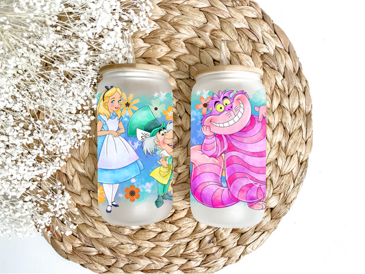 Alice Flower Fields Glass Can Tumbler