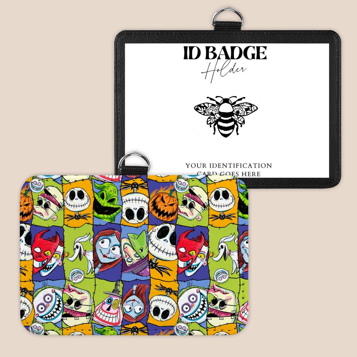 The Many Faces of Halloween Badge Holder