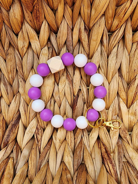 Purple Gumdrop Silicone Bead Wristlet