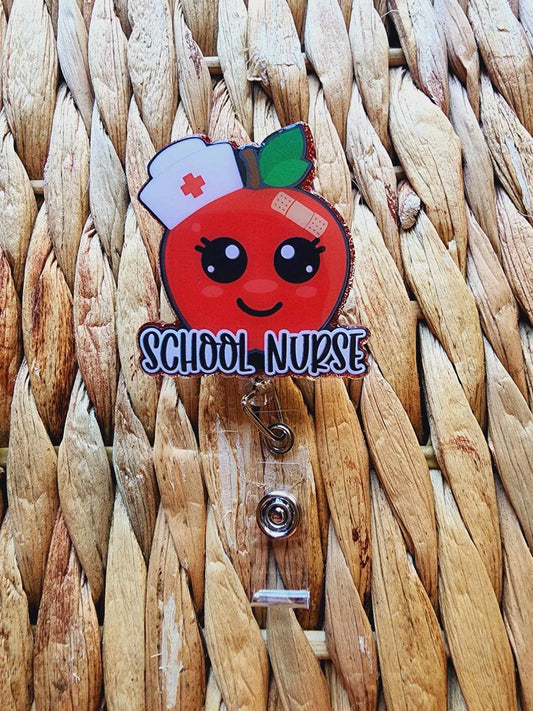 School Nurse Apple Badge Reel