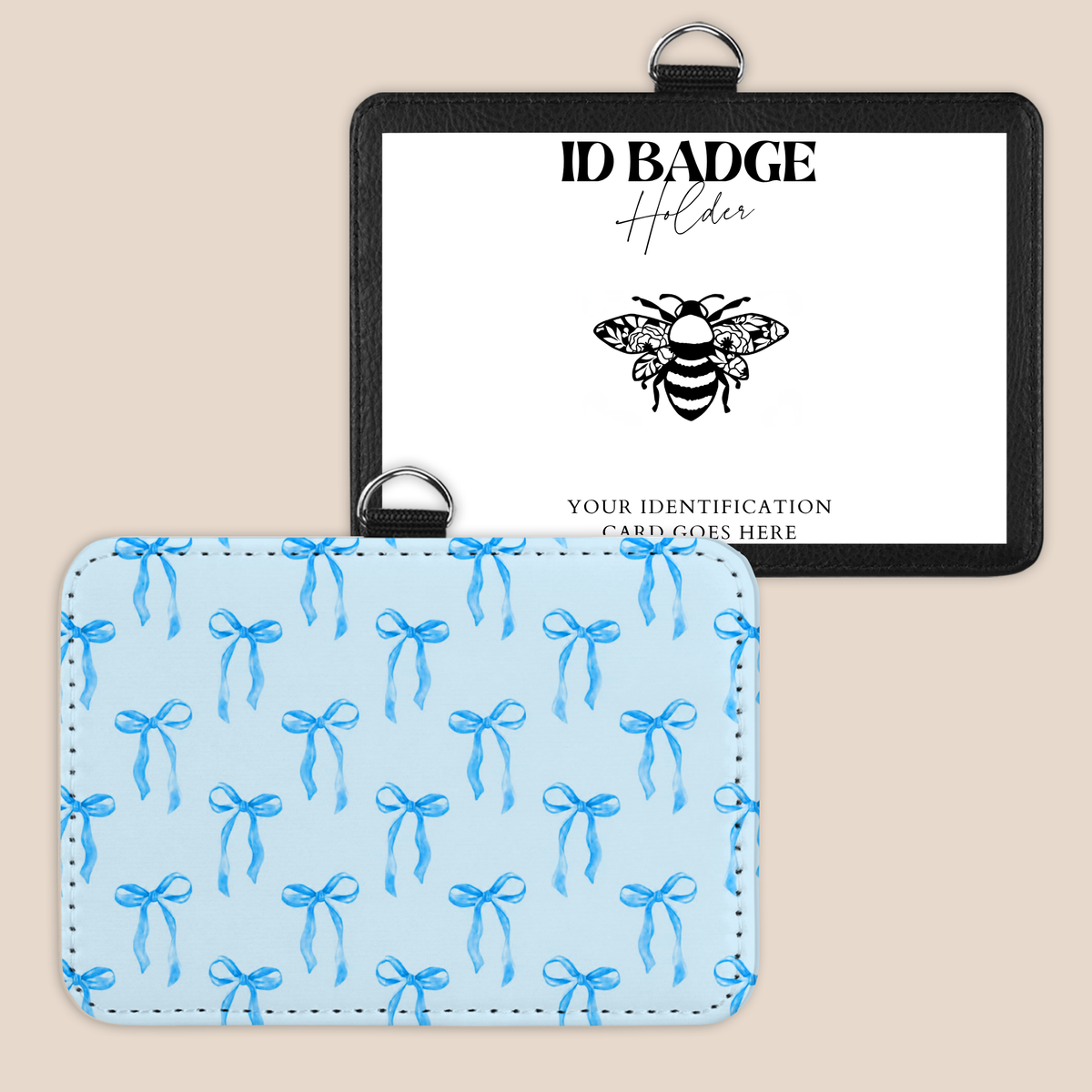 Baby Blue Bows Badge Holder