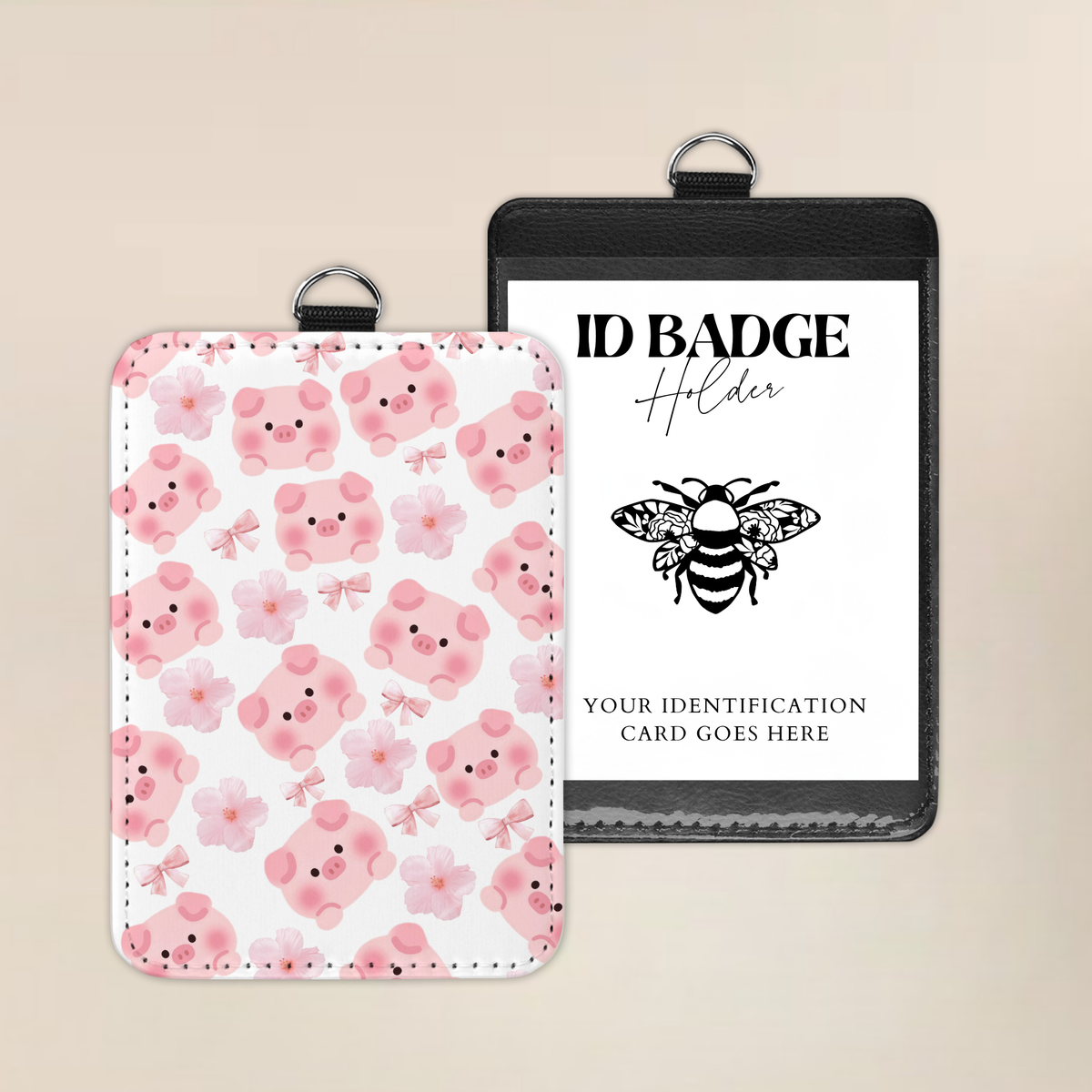Pink Piggy Paradise Badge Holder