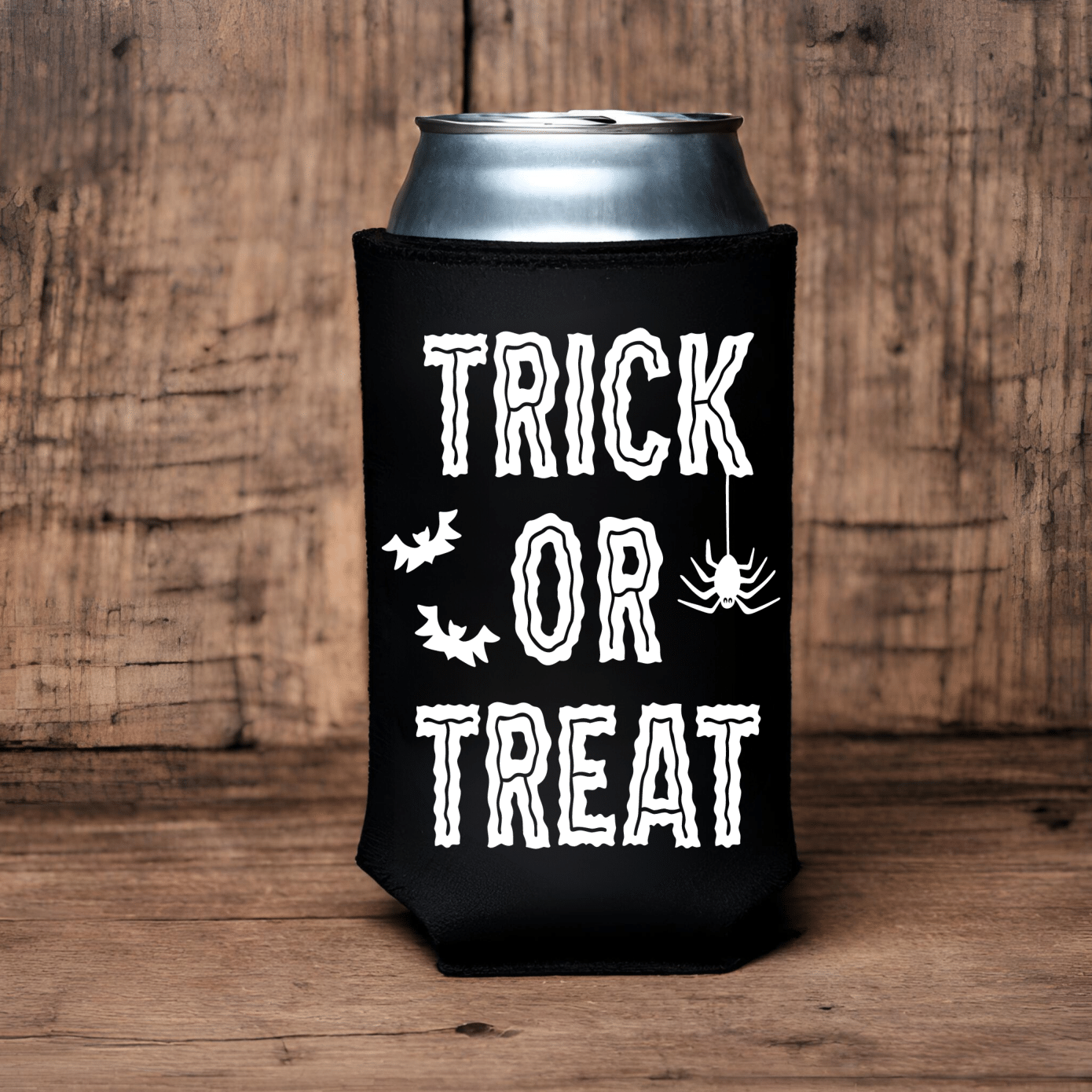 "Trick-Or-Treat" Can Koozie