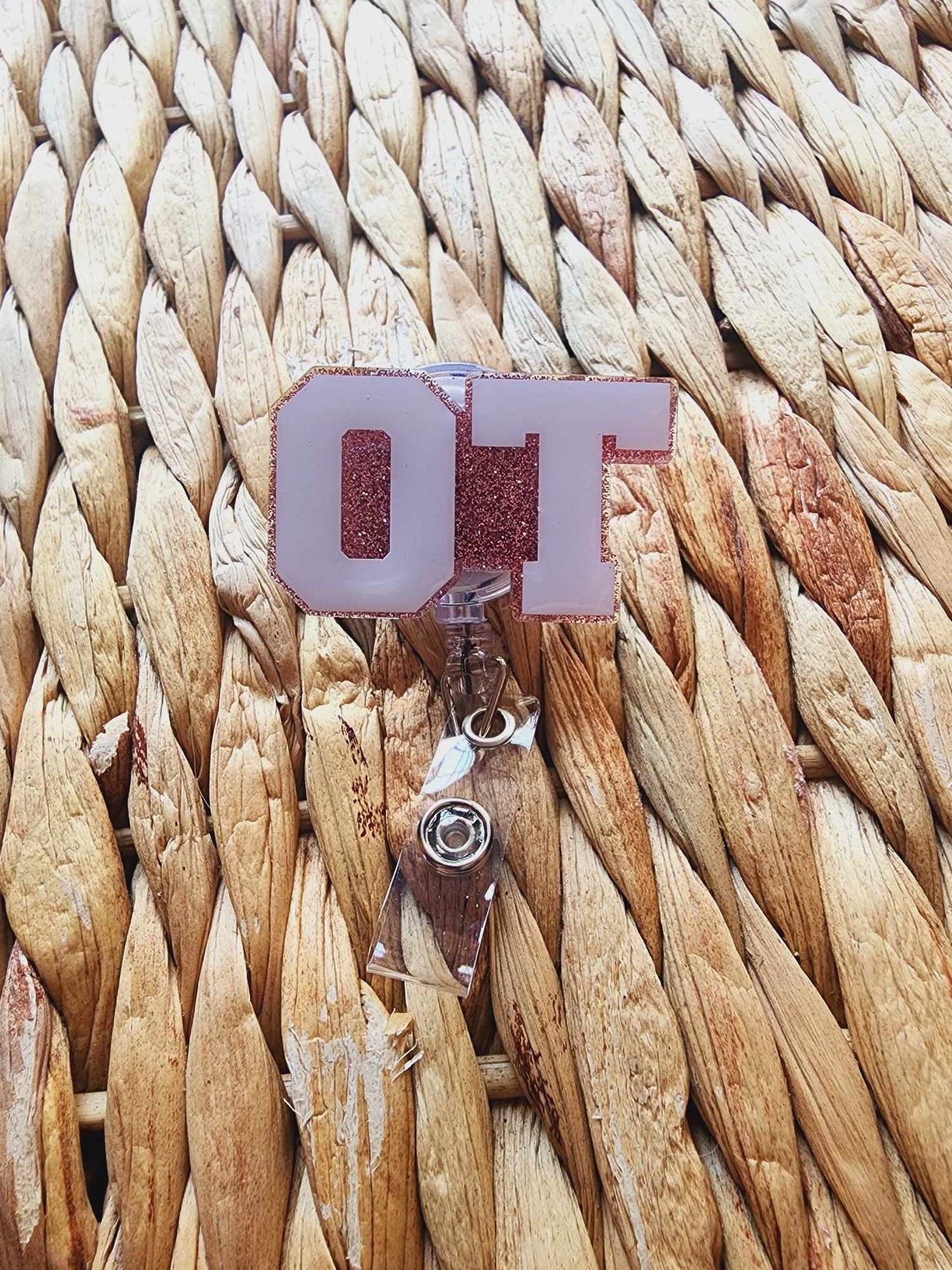 OT Occupational Therapist (Rose Gold) Badge Reel