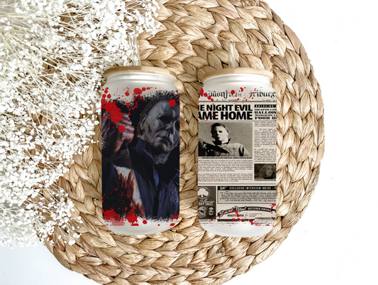 "The Night Evil Came Home" Glass Can Tumbler