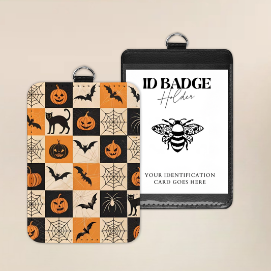 Spooky Little Squares Badge Holder