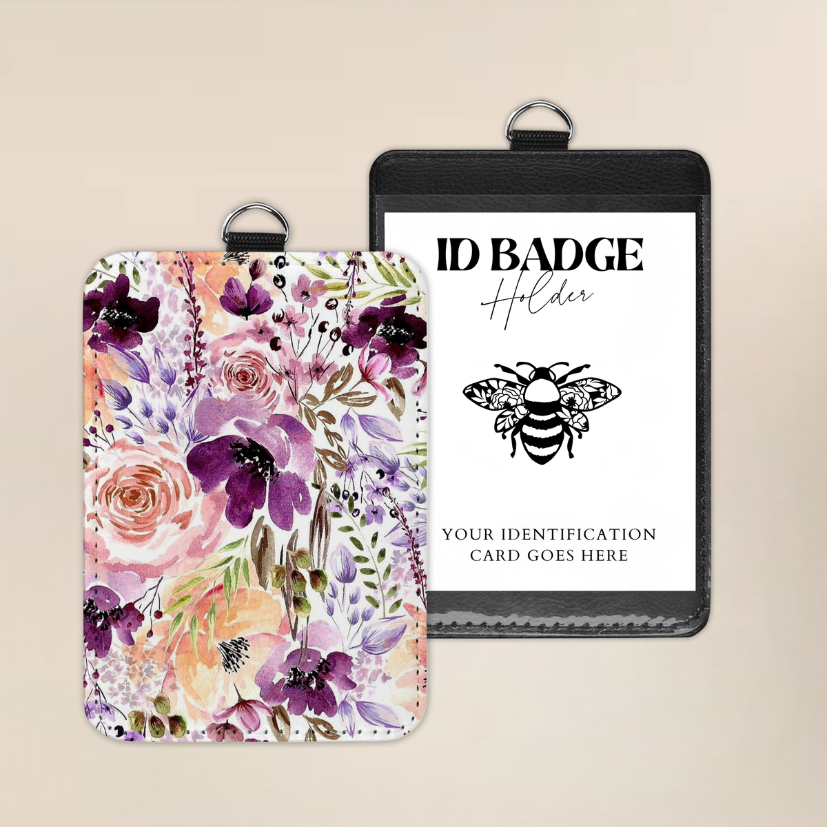 Purple Petal Dreams Badge Holder