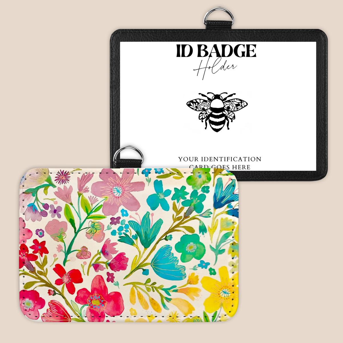 Blooming With Happiness Badge Holder